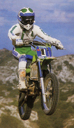 Jean-Michel sur sa Kawasaki en 1983