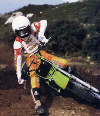 Jean-Michel sur sa Kawasaki en 1984