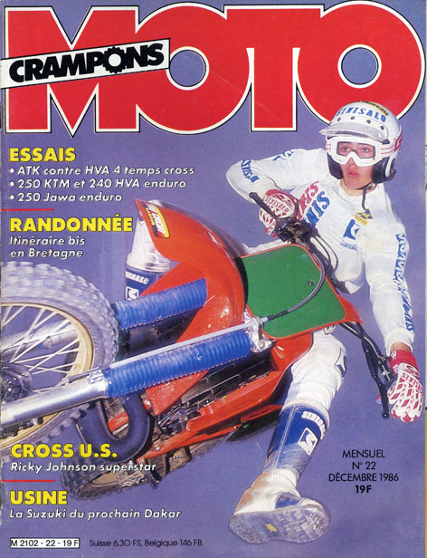 JMB fait la couverture de Moto Crampons de Décembre 1986