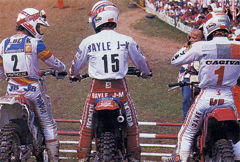 JMB en compagnie de Strijbos et Van De Berk, c'est le tiercé du GP 125 1987