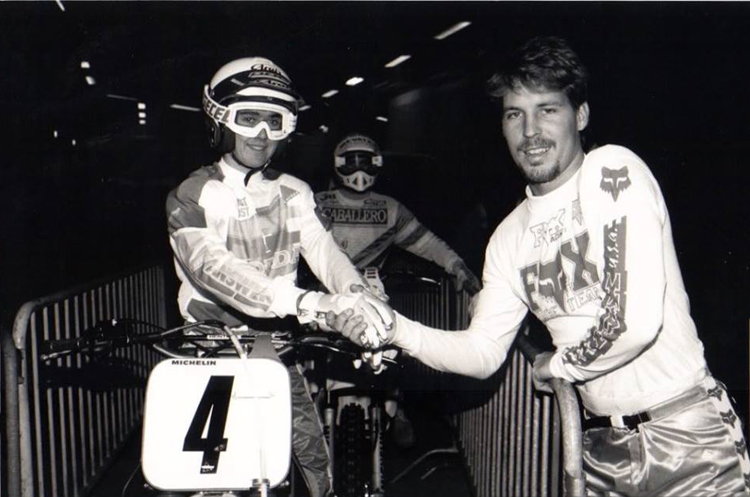 Jean-Michel Baylet et Ricky Johnson lors de ce supercoss de Bercy 1987