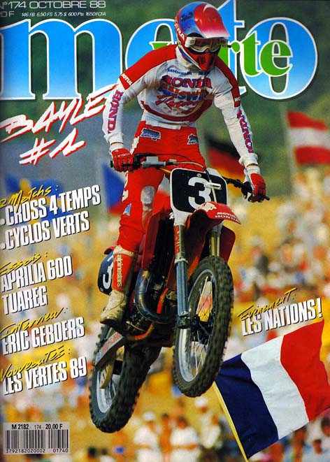 Jean-Michel fait la couverture de Moto Verte d'Octobre 1988