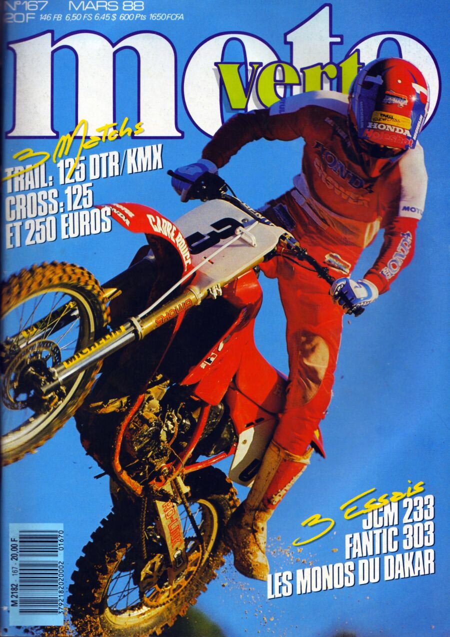 Jean-Michel fait déjà la couverture de Moto Verte en Mars 1988