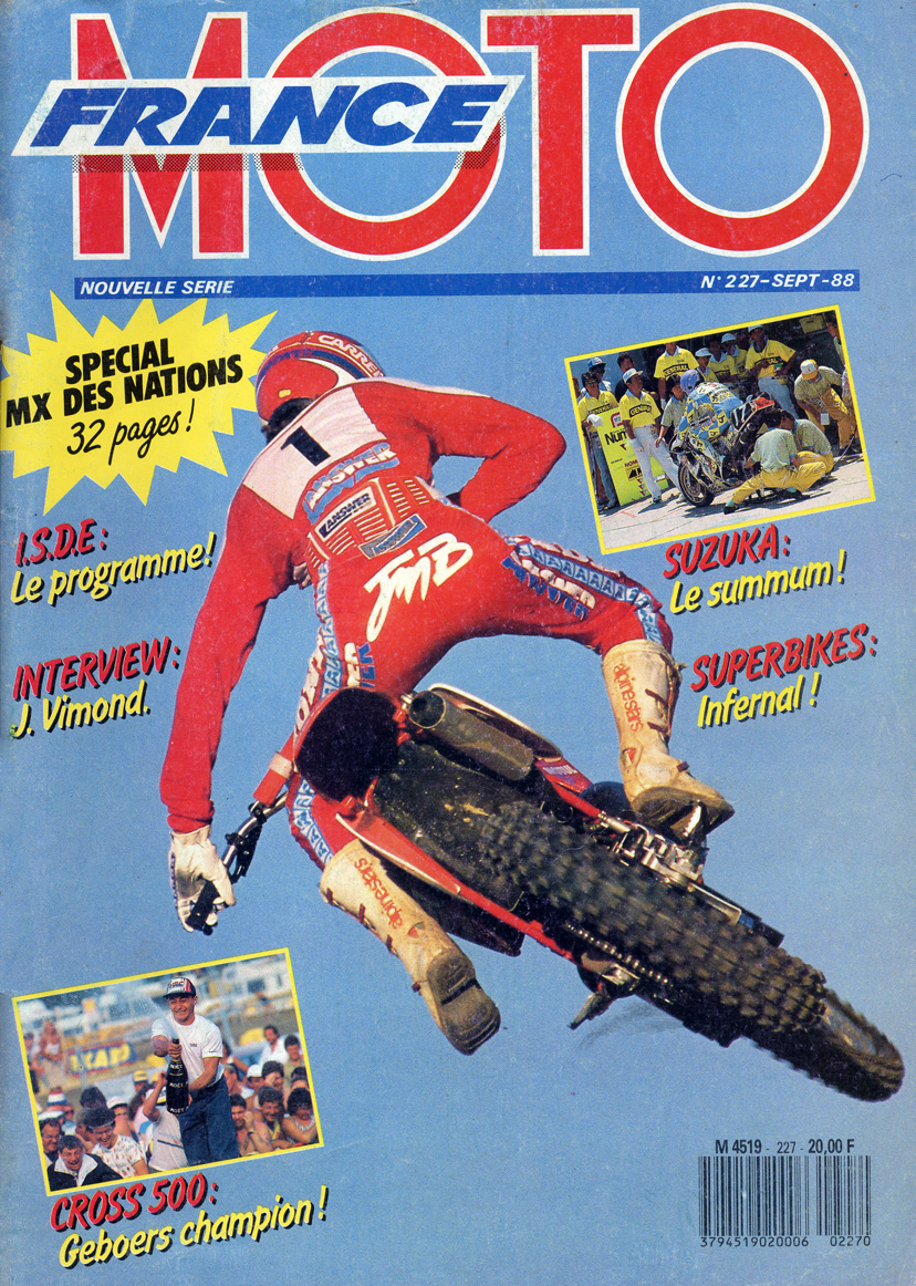 JMB  fait la couverture de France Moto de Septembre 1988