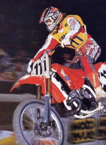 Jean-Michel Bayle lors de ce supercross de Bercy 1989