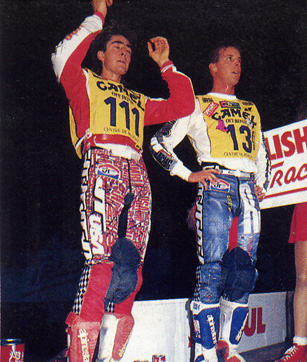 Jean-Michel Bayle et Ricky Johnson sur le podium de Bercy