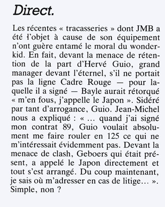 JMB téléphone directement au Japon quand il a un problème maintenant. Pourquoi parler aux saints quand on peut parler à Dieu directement !!!