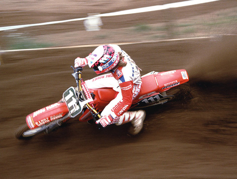 Jean-Michel Bayle à l'attaque lors de ce grand prix de Suède