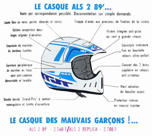 Le casque que Jean-Michel va utiliser quelques années est ce modèle le JT ALS 2