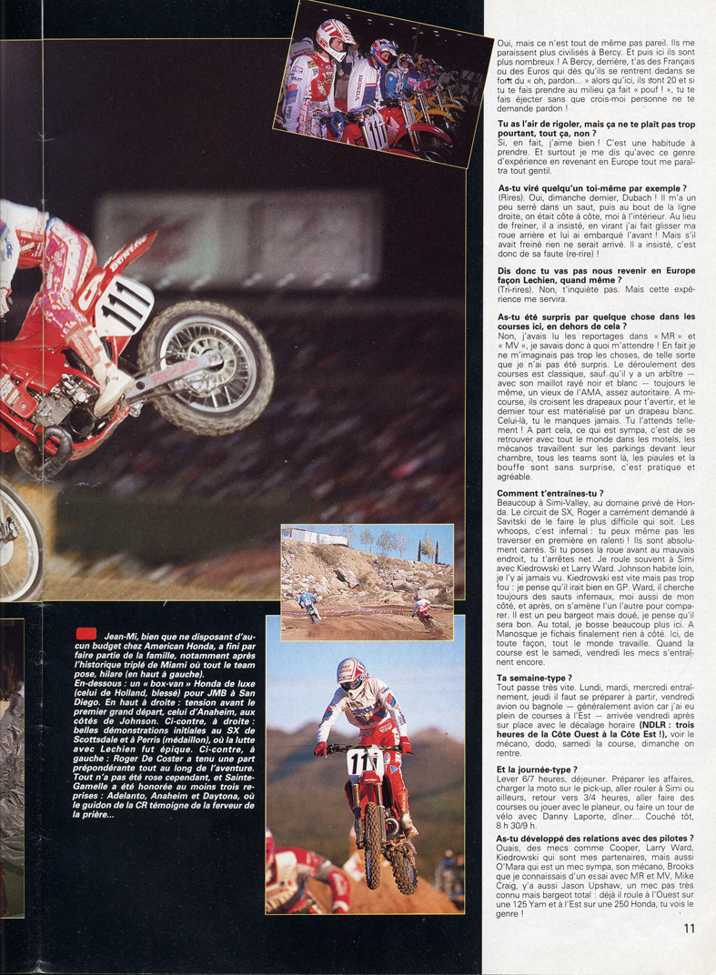 La page 3 de l'interview de Jean-Michel Bayle parue dans le moto verte spécial cross nnuméro 10.