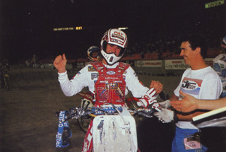 Didier Ratouit et Jean-Michel Bayle lors du Supercross de Miami en 1989