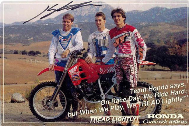Les trois pilotes du team american Honda en 1990