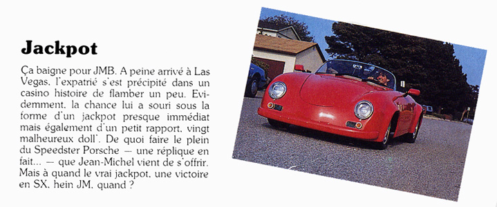 JMB s'est offert une réplique d'une porsche Speedster.