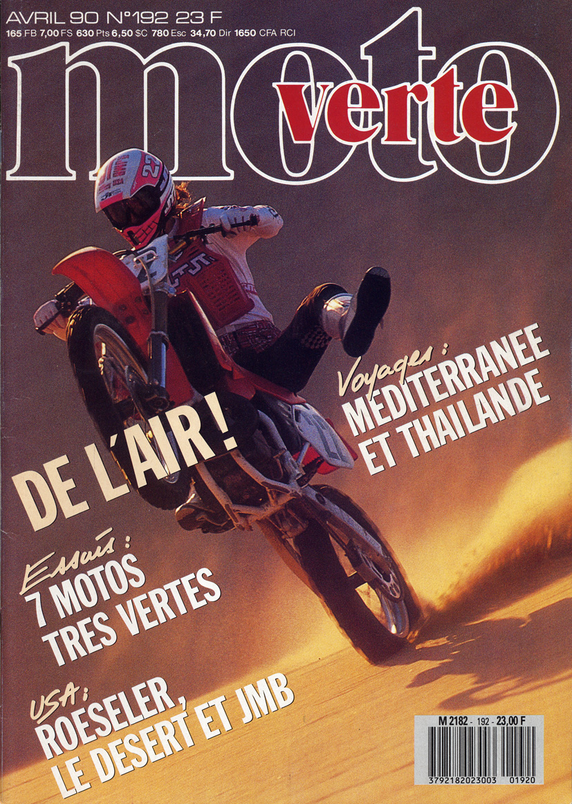 Jean-Michel fait la couverture de Moto Verte d'Avril 1990