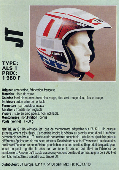 La fiche technique du casque ALS 1