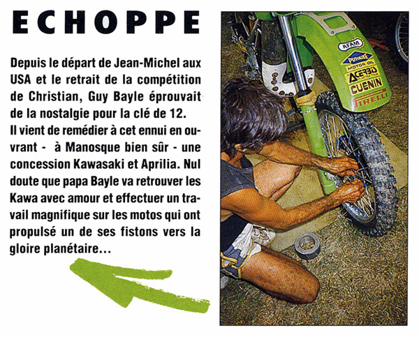 Guy le père de Jean-Michel ouvre une concession Kawasaki Aprilia à Manosque