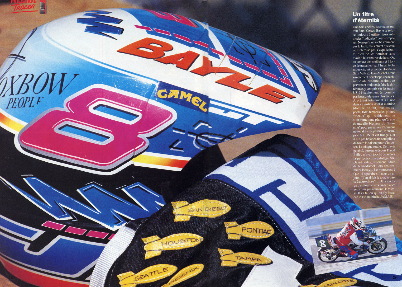 La huitième page du sujet sur Jean-Michel Bayle dans le magazine spécial JMB de Moto Verte