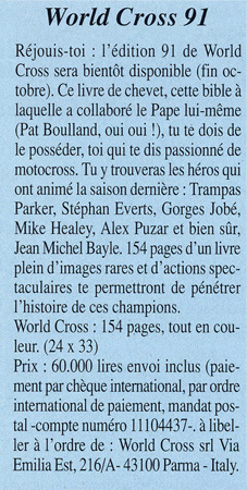 Commentaire sur le livre world cross 1991