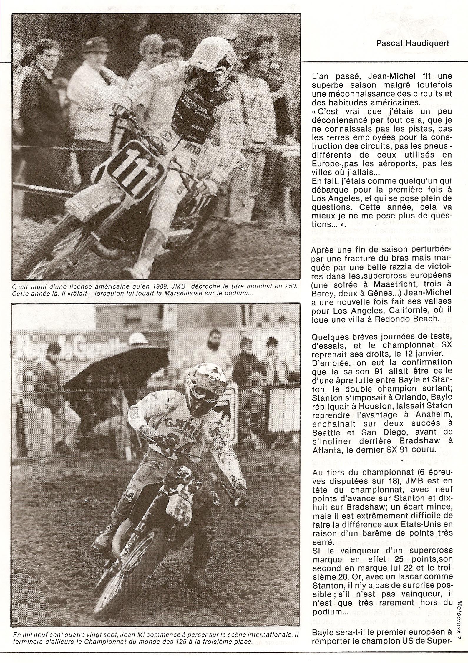 Articles sur Jean-Michel Bayle par le magzine belge Motocross, page 2