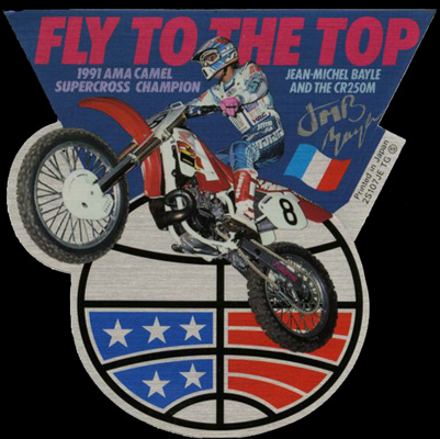 Un autocollant pour le championnat de supercross US 1991