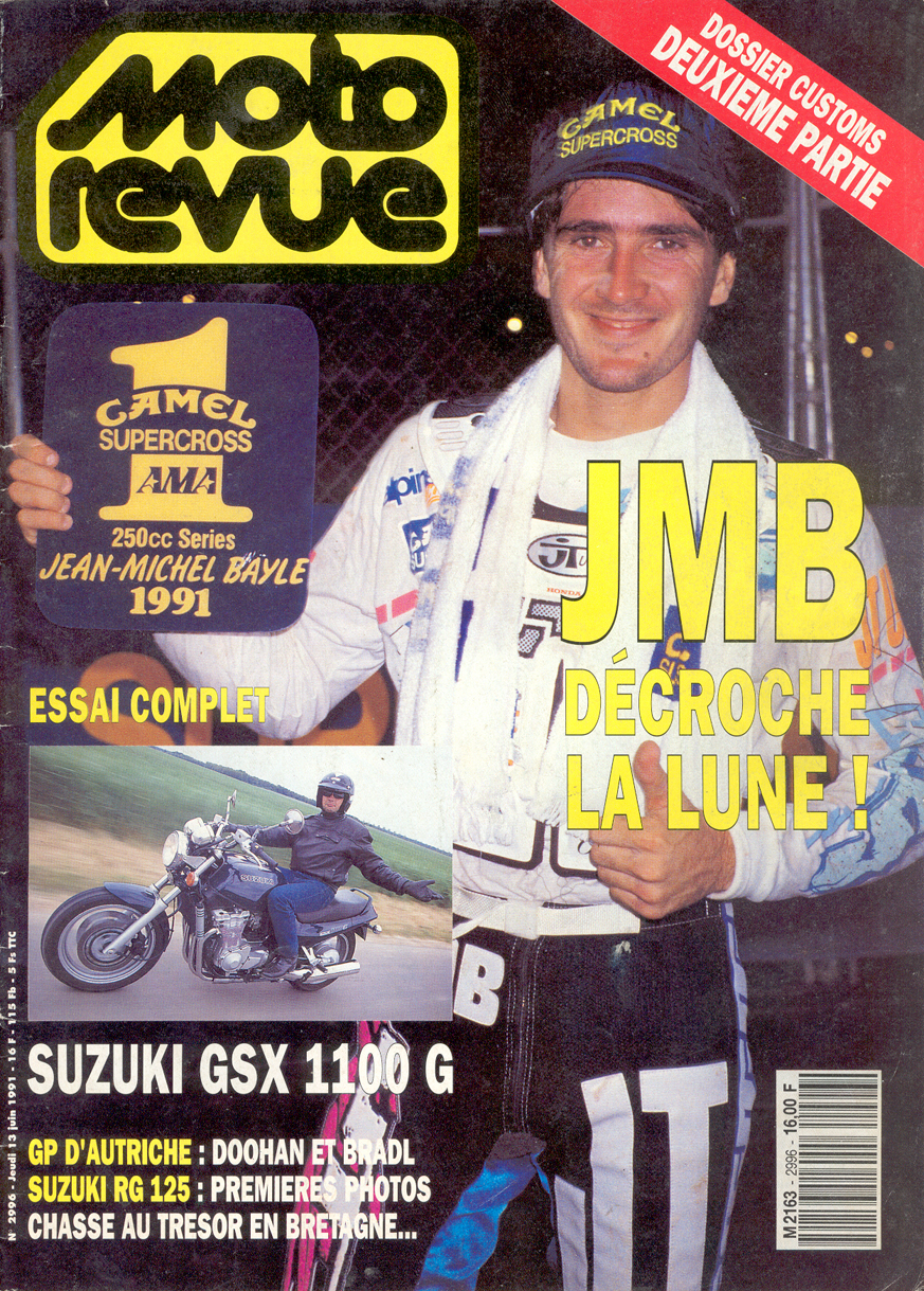 Jean-Michel Bayle fait la couverture du Moto Revue 2996 pour son titre