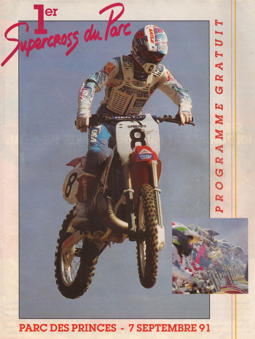 La première page du programme de ce supercross du parc des princes 1991