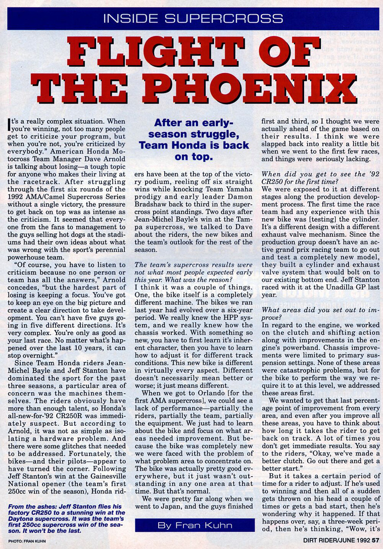 La première page de l'interview de Dave Arnold