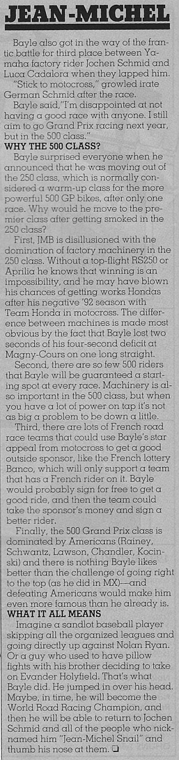 La troisième page du sujet de motocross action sur le passage de Jean-Michel Bayle en vitesse