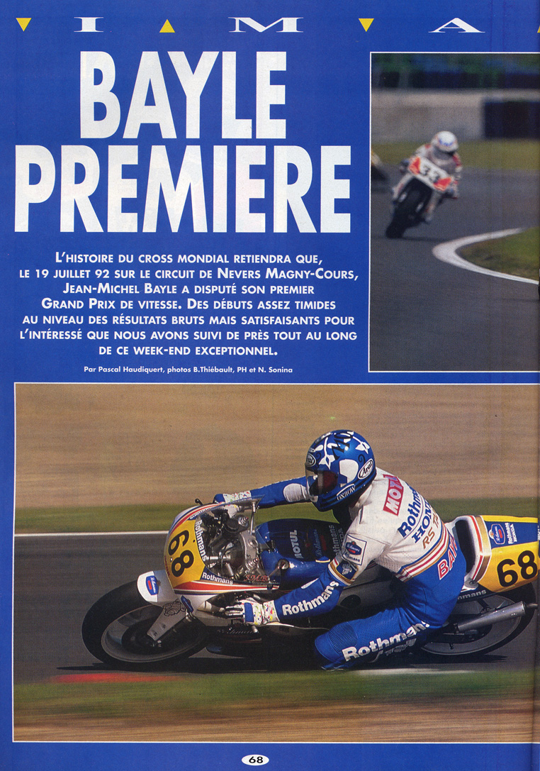 La première page du reportage de Moto Crampons sur le GP de France de Vitesse de JMB