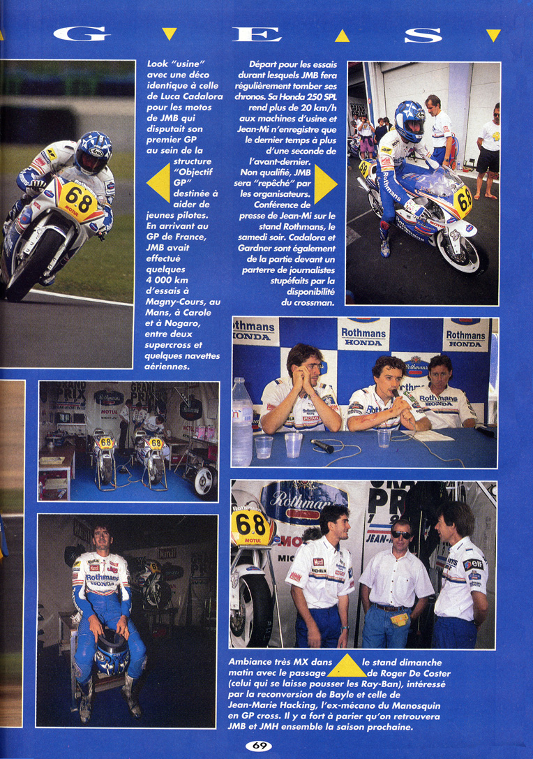 La seconde page du reportage de Moto Crampons sur le GP de France de Vitesse de JMB
