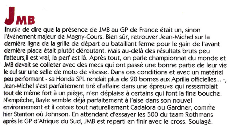 JMB et le grand prix de France