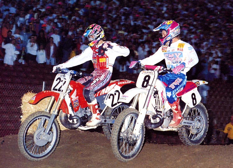 Jean-Michel et Damon Bradshaw au SX de Los Angeles 1990