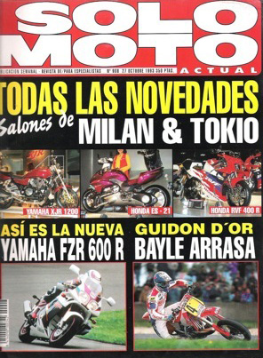 JMB sur la couverture de Solo Moto pour sa participation au guidon d'or 1993