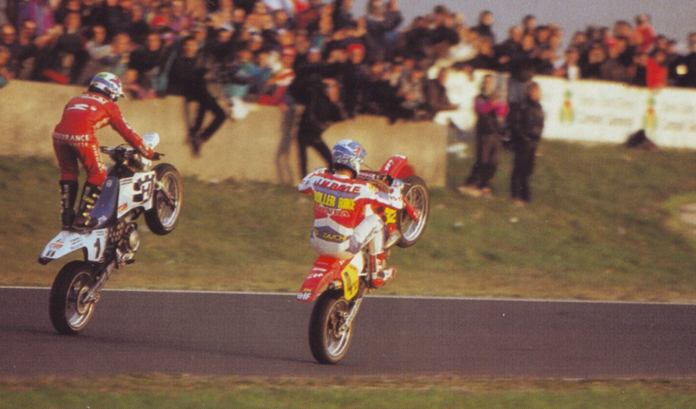 Jean-Michel Bayle et Stéphane Chambon lors du tour d'honneur