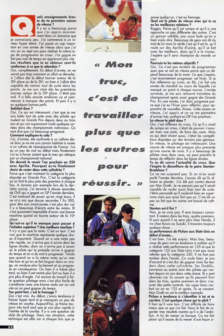 Cliquez pour agrandir la première page de l'interview de JMB par Bertrand Sanlaville