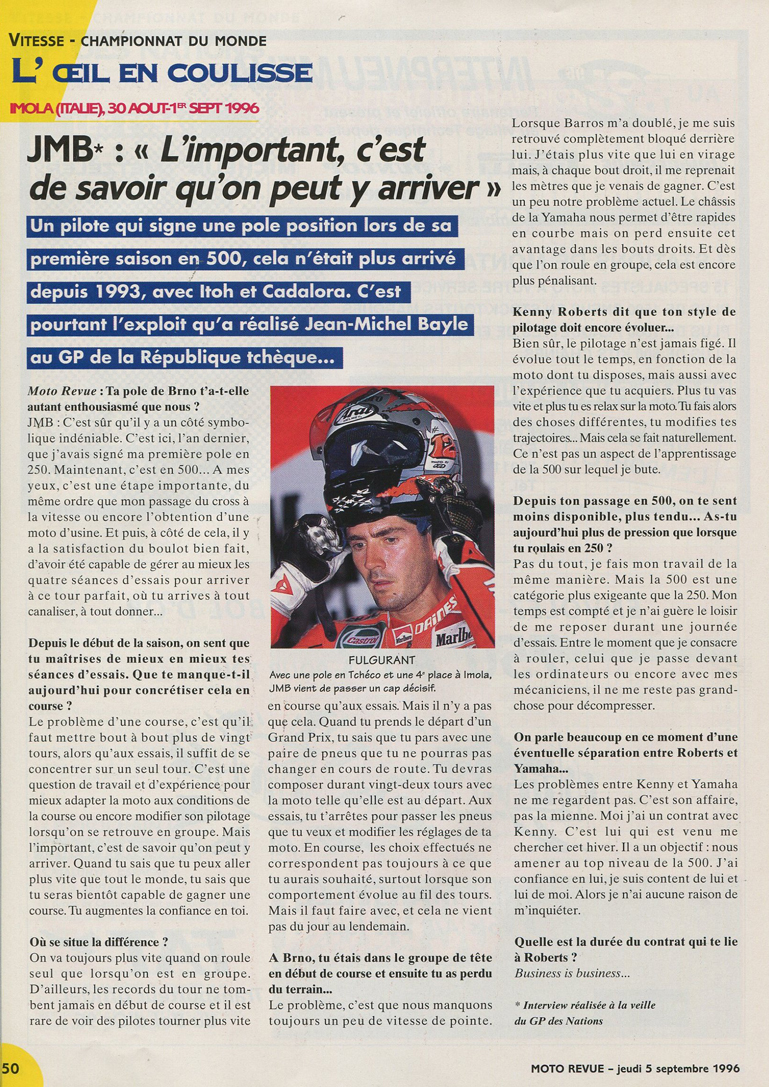 Une petite interview de JMB avant le grand-prix des Nations, cliquez pour agrandir