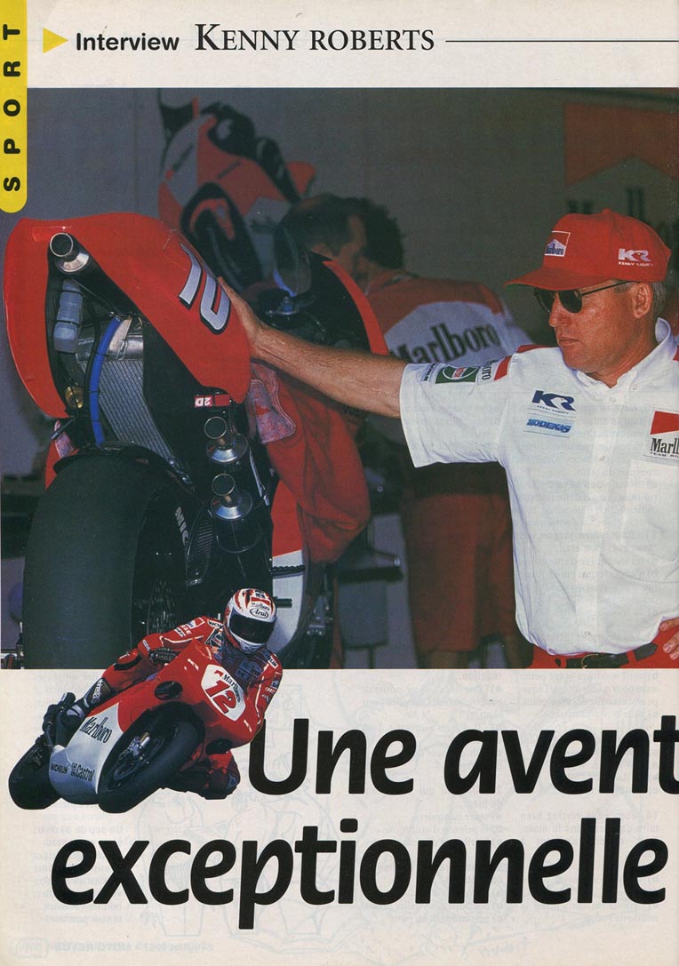 L'interview de Kenny Roberts et Jean-Michel dans Moto Revue, page 1