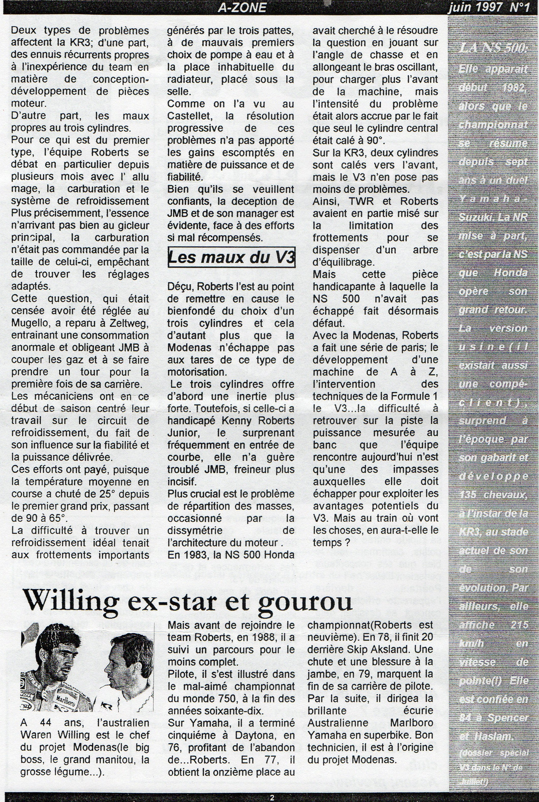 La page 2 du A zone de Janvier 1997
