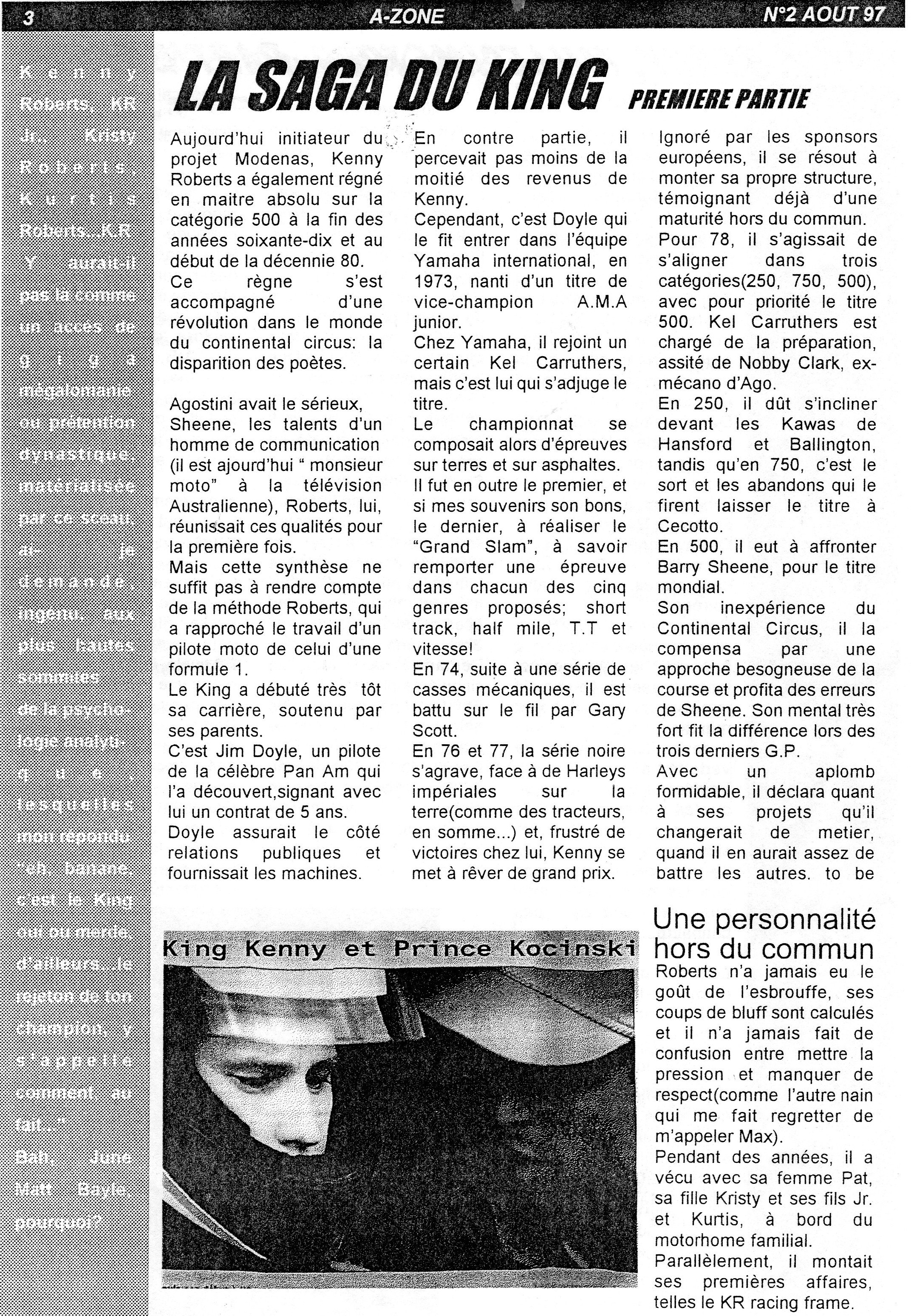 La page 3 du A zone d'Août 1997