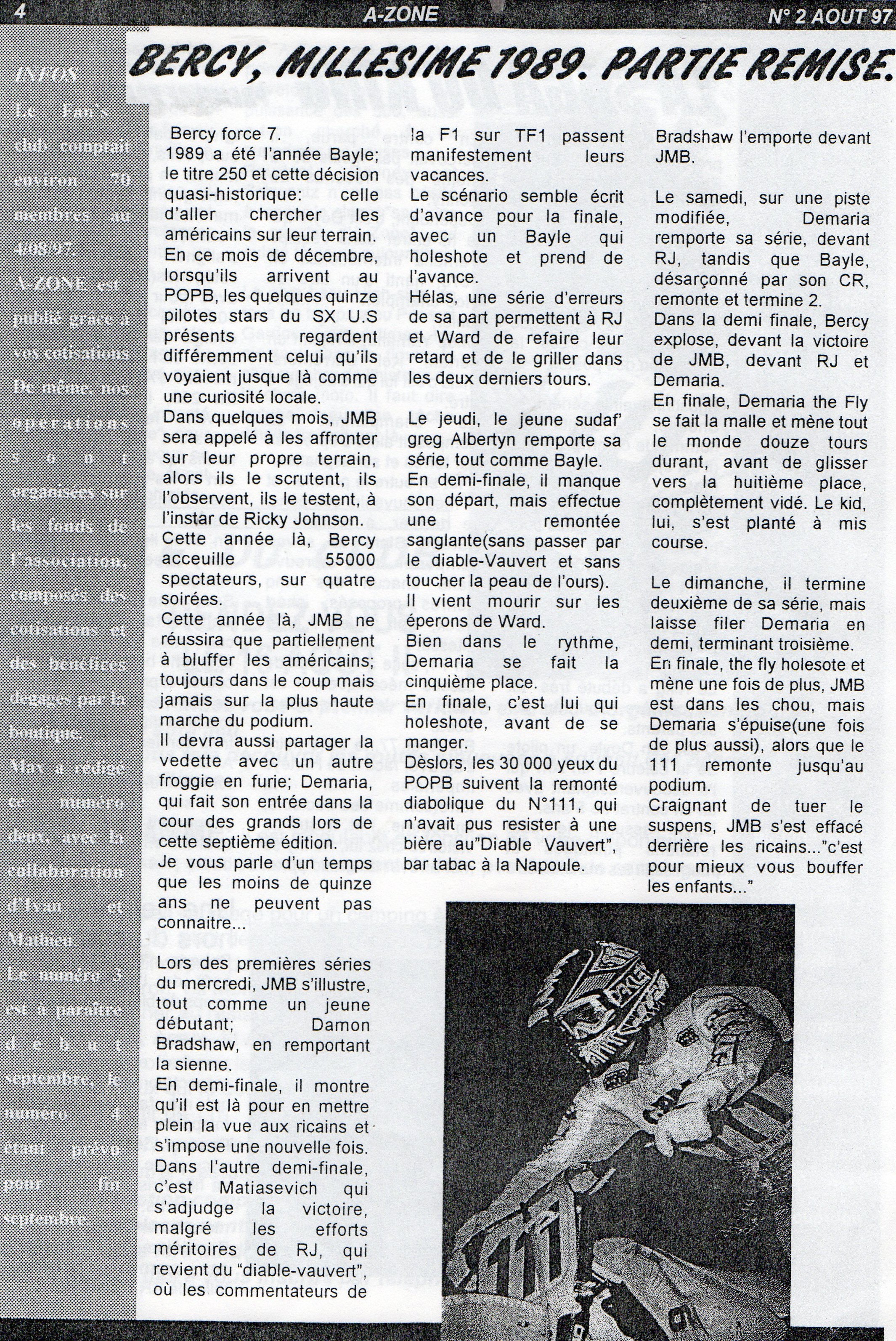 La page 4 du A zone d'Août 1997