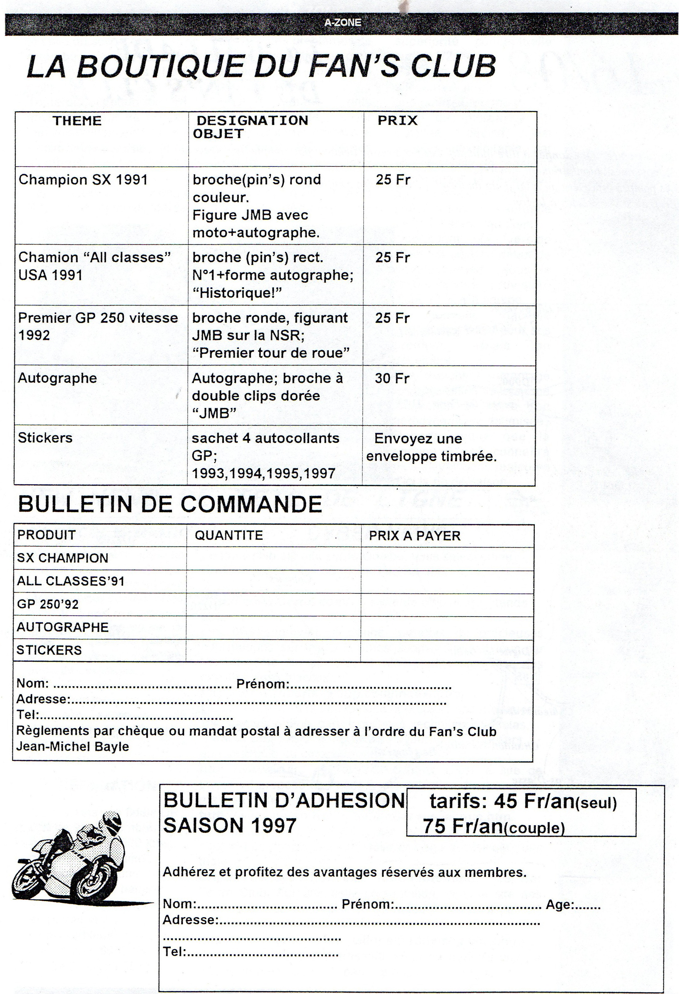 La page 8 du A zone d'Août 1997