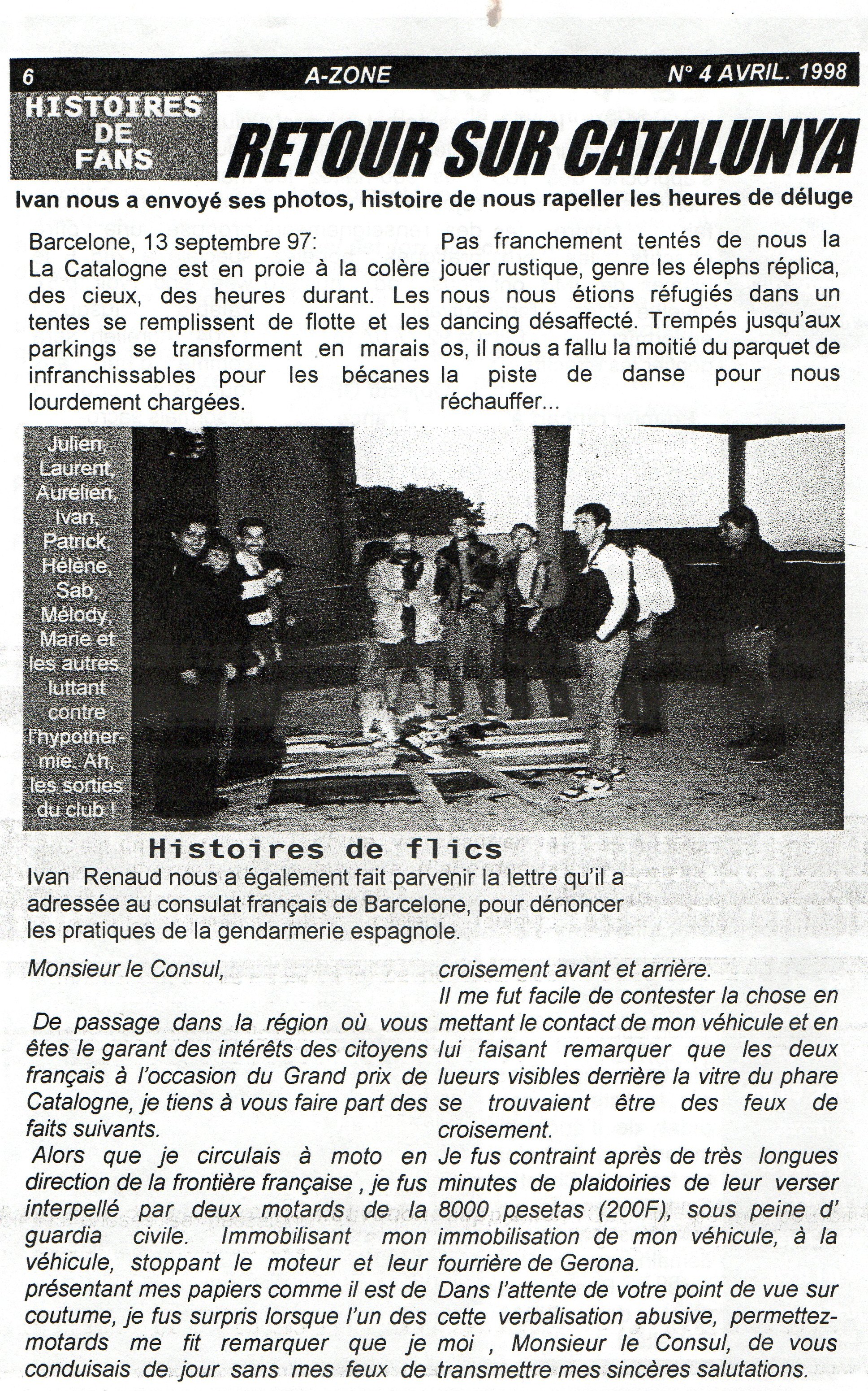 La page 6 du numéro d'AVril 1998 d'A Zone
