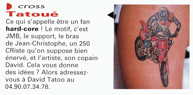 Un fan se fait tatouer JMB en action sur le bras