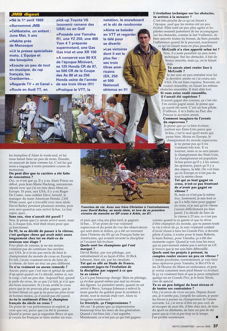 La page n°4 de l'interview de JMB donnée dans le MC N°176 de Janvier 2000