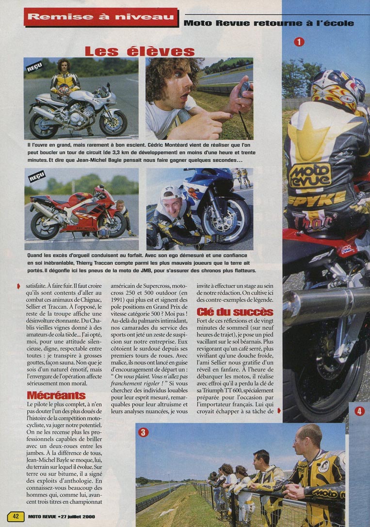 JMB est professeur pour le team Moto Revue