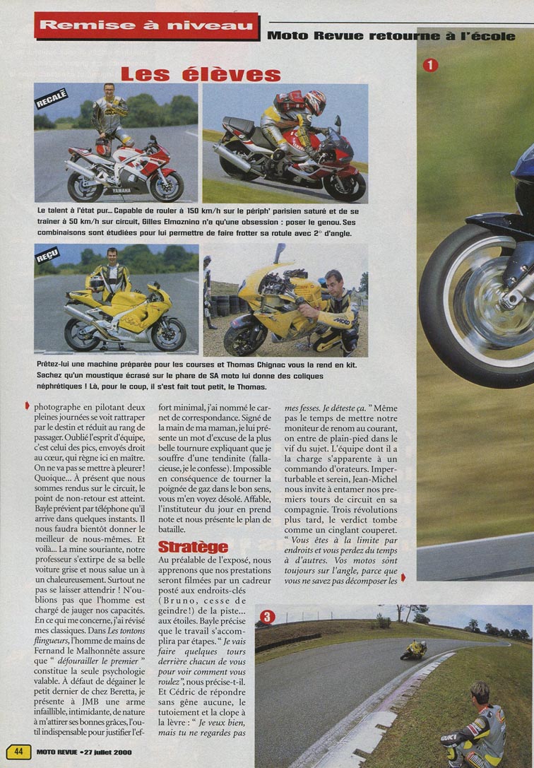 JMB est professeur pour le team Moto Revue