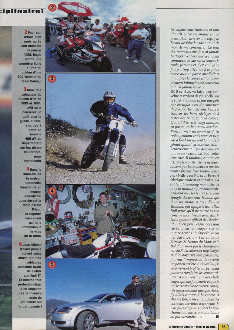 Un portrait de JMB dressé par Alain Lecorre dans le magazine Moto Revue N°3410