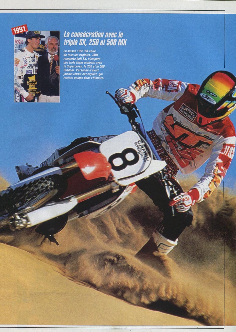 La page 43 du Moto Revue N°3469 où l'on parle du come back de JMB en MX US