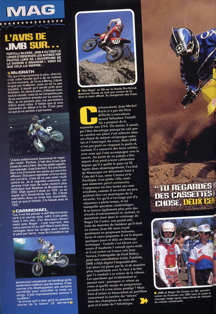 La page 80 du Moto Crampons de Mars 2001 où Jean-Michel nous parle de sa nouvelle fonction 