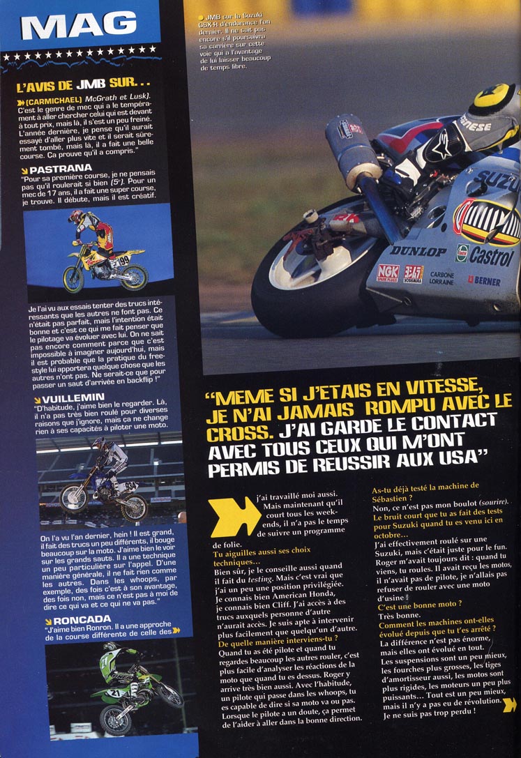 La page 82 du Moto Crampons de Mars 2001 où Jean-Michel nous parle de sa nouvelle fonction 